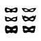 Festive carnival masks silhouette set vector illustration