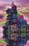Festive Castle-colorful mixed art painting artwork