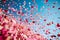 festive celebration through an abstract close-up of dynamic confetti shoot.