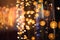 Festive Celebration Decorations on Defocused Background for New Year, Christmas, or Festival, Generative AI