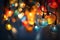 Festive Celebration Decorations on Defocused Background for New Year, Christmas, or Festival, Generative AI