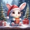 Festive Chibi Bunny in Winter Wonderland