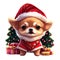 Festive Chihuahua in Christmas Attire - Adorable Holiday Dog Illustration