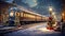 Festive Christmas atmosphere at the Railway Station, AI