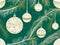 Festive Christmas Background with Christmas Tree Branches and Exquisite New Year Balls Decoration