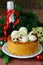 Festive Christmas cake caramel biscuit