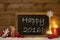 Festive Christmas Card, Blackboard, Snow, Candles, Happy 2016