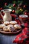 festive christmas cookies and hot cocoa on a table