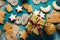 Festive Christmas food and baking background