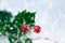 Festive Christmas holly background