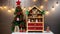 Festive Christmas idyll Handcrafted wooden decorations and shades of red