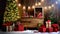 Festive Christmas idyll Handcrafted wooden decorations and shades of red