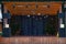 Festive Christmas Market Stage with Worn Speakers