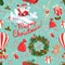 Festive Christmas and New Year seamless pattern in vintage flat