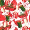 Festive Christmas and New Year seamless presents pattern in vintage flat style.