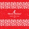 Festive Christmas and New Year seamless snowflakes borders. Red