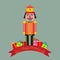 Festive christmas nutcracker vector illustration on a light green background