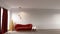 Festive christmas room interior  comfortable  minimalist  design, 3d render decoration