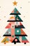 Festive christmas tree simple festive minimal background