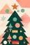 Festive christmas tree simple festive minimal background