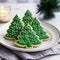 Festive Christmas Tree Sugar Cookies With Green Frosting