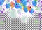 Festive colorful Party shiny banners with air balloons and serpentine. illustration