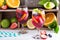 Festive and colorful summer sangria