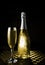 Festive Commercial Celebrations - Gold Bottle & Glass