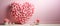 Festive composition from roses in shape of heart for Valentine\\\'s day on light pink background