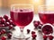 A Festive Cranberry Feast: Cranberry Juice With Berries On Wooden Table. Ai Generated