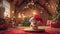 festive cute mouse in santa hat celebrate animal funny fluffy december character