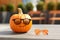 Festive Cute pumpkin with sunglasses. Generate Ai