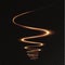 Festive decor. PNG. Glowing gold dynamic twirl. Futuristic light strip, line in motion on a transparent background