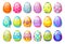 Festive decorated Easter eggs collection