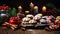 Festive Delights: Array of Christmas Cookies & Treats on Rustic Table