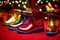 Festive Delights Candy Filled Christmas Boots to Sweeten Your Holidays.AI Generated