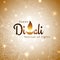 Festive diwali card. Diwali vector logo. Design template with light festive golden background. Shining background with mandala