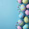 A festive Easter background with bright colors and a blank area