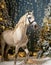 Festive Equine Close-Up in Winter