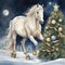 Festive Equine Portrait in Winter Wonderland