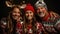 Festive Family Gathering: Happy Family in Christmas Sweaters Poses