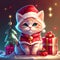 Festive Feline: Cat in Christmas Costume