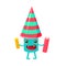 Festive Firework, Happy Birthday And Celebration Party Symbol Cartoon Character