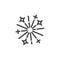 Festive firework line icon. Symbol of celebration of New Year, Christmas and other events. Flake pattern for decoration