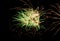 Festive fireworks against the night sky. Colorful and exciting fireworks in the new year and Christmas. Celebrate holidays. The be