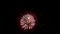 Festive fireworks. Fireworks against the background of the night sky. Red and violet flashes, a beautiful flame. Many