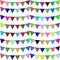 Festive flags of different colors. Raster