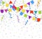 Festive flags garlands and exploding paper bunting confetti vector illustration