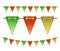 Festive flags on white background