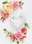 Festive floral composition with heart from wooden branches